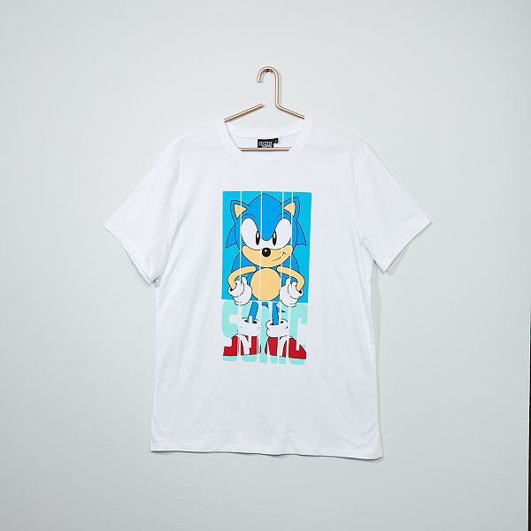 T Shirt Sonic Homme Blanc Kiabi 8 40