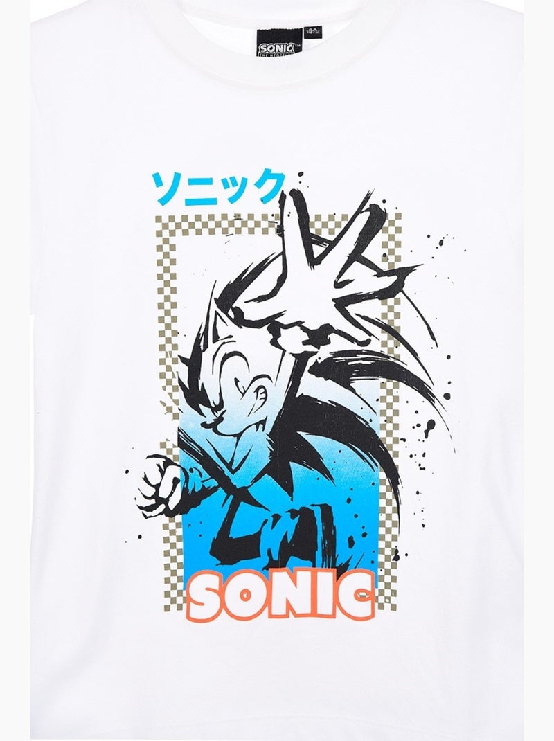T-Shirt Sonic| Licence Officielle Blanc - Kiabi