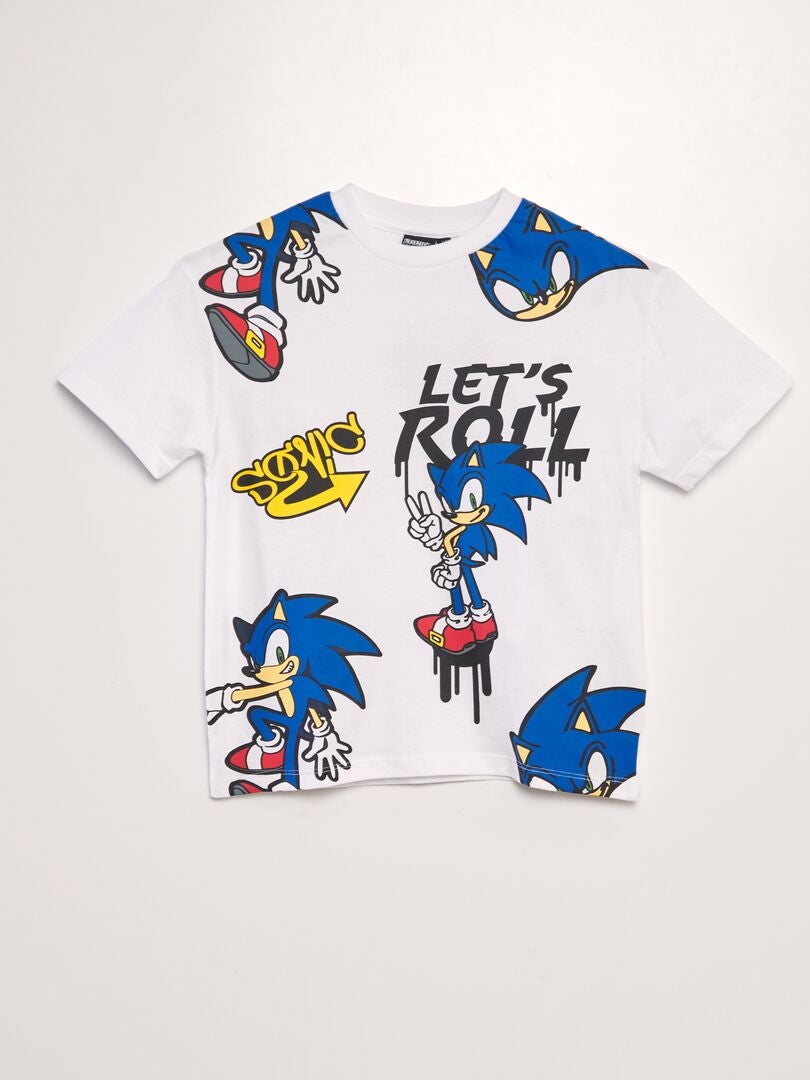 T-shirt 'Sonic' manches courtes blanc - Kiabi