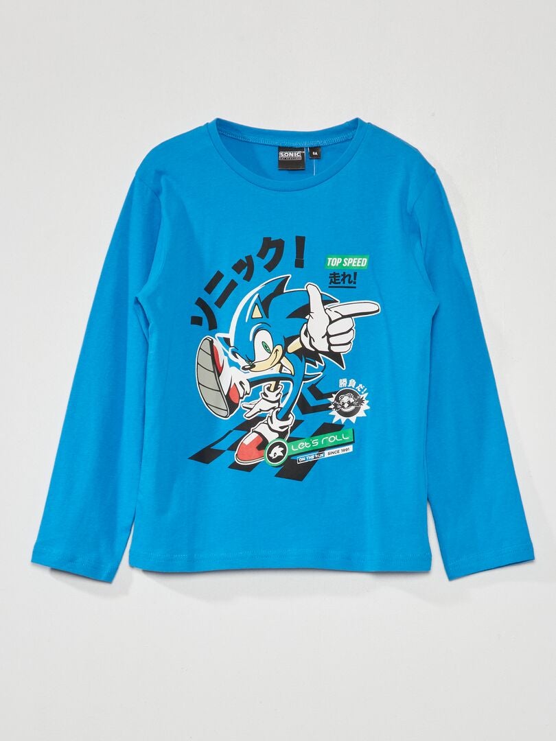 T-shirt 'Sonic' manches courtes bleu - Kiabi