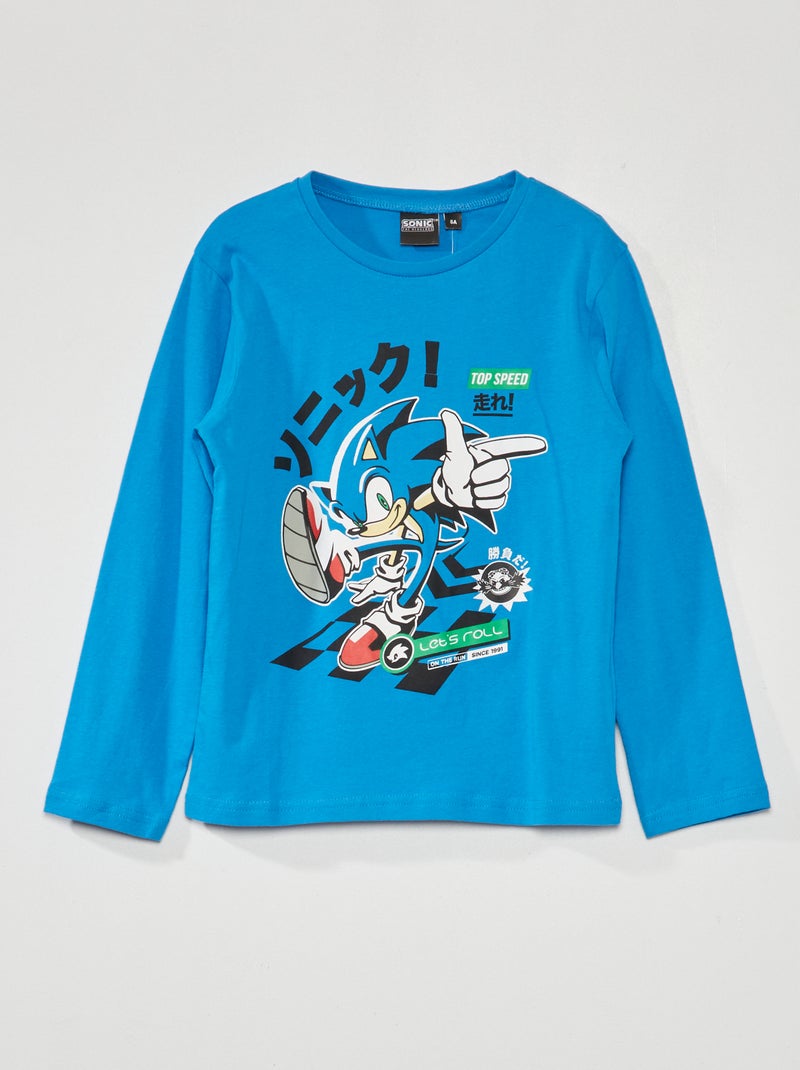 T-shirt 'Sonic' manches courtes bleu - Kiabi