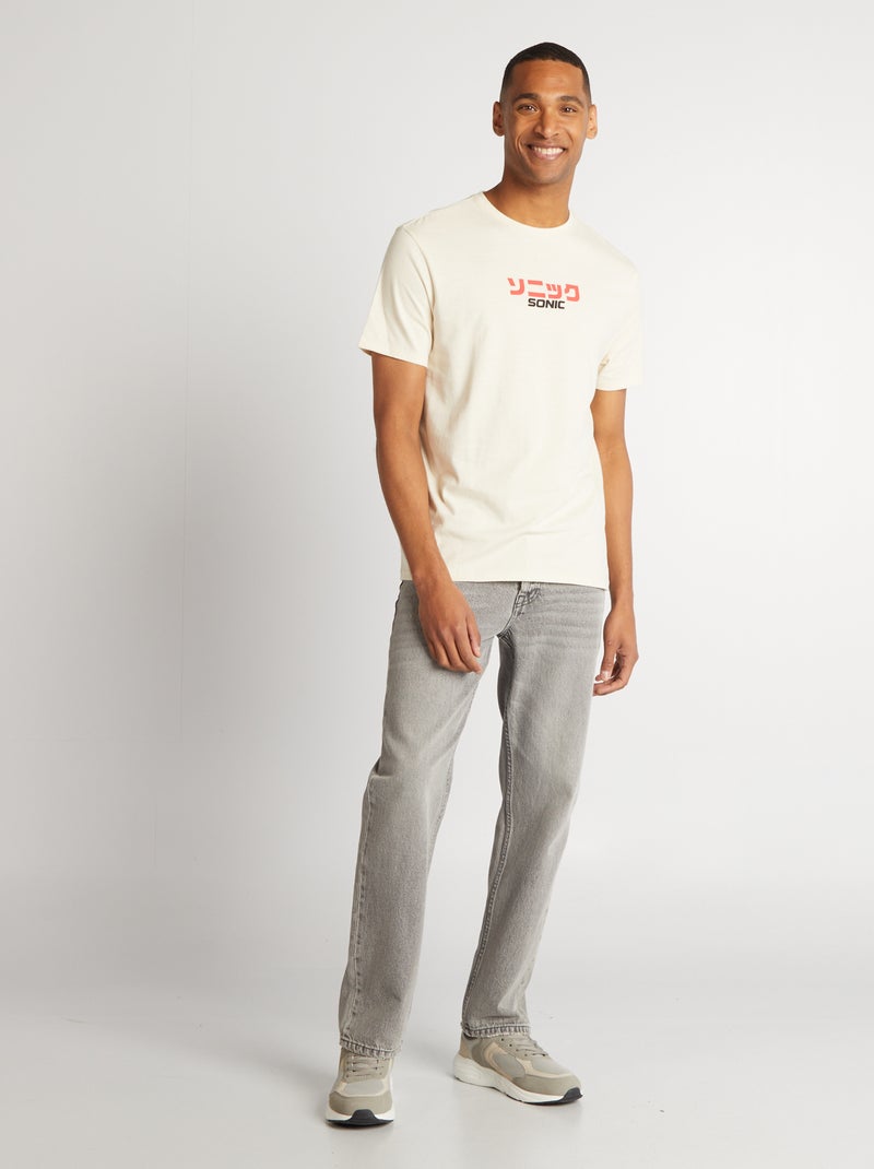 T-shirt 'Sonic' manches courtes Ecru - Kiabi