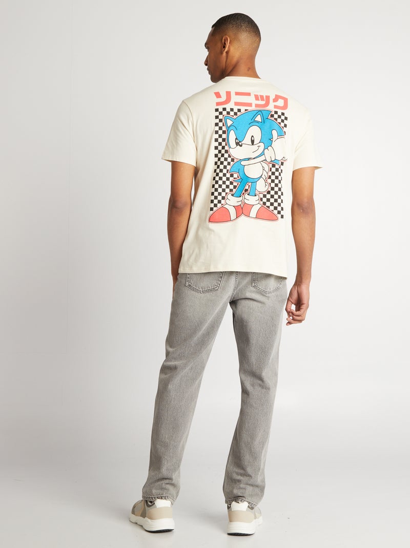 T-shirt 'Sonic' manches courtes Ecru - Kiabi
