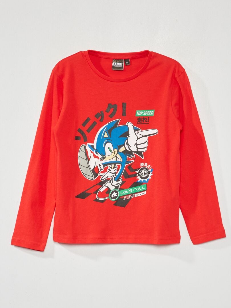 T-shirt 'Sonic' manches courtes Rouge - Kiabi