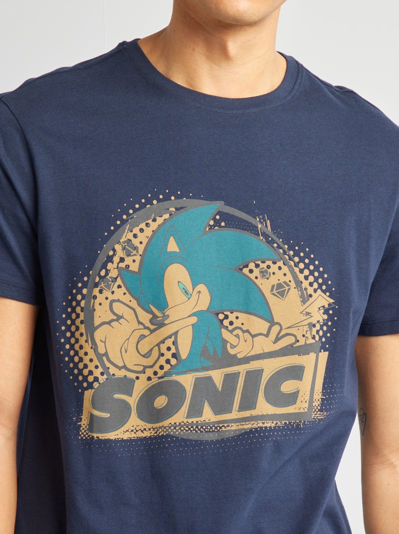 T-shirt 'Sonic' 'SEGA' manches courtes Marine - Kiabi
