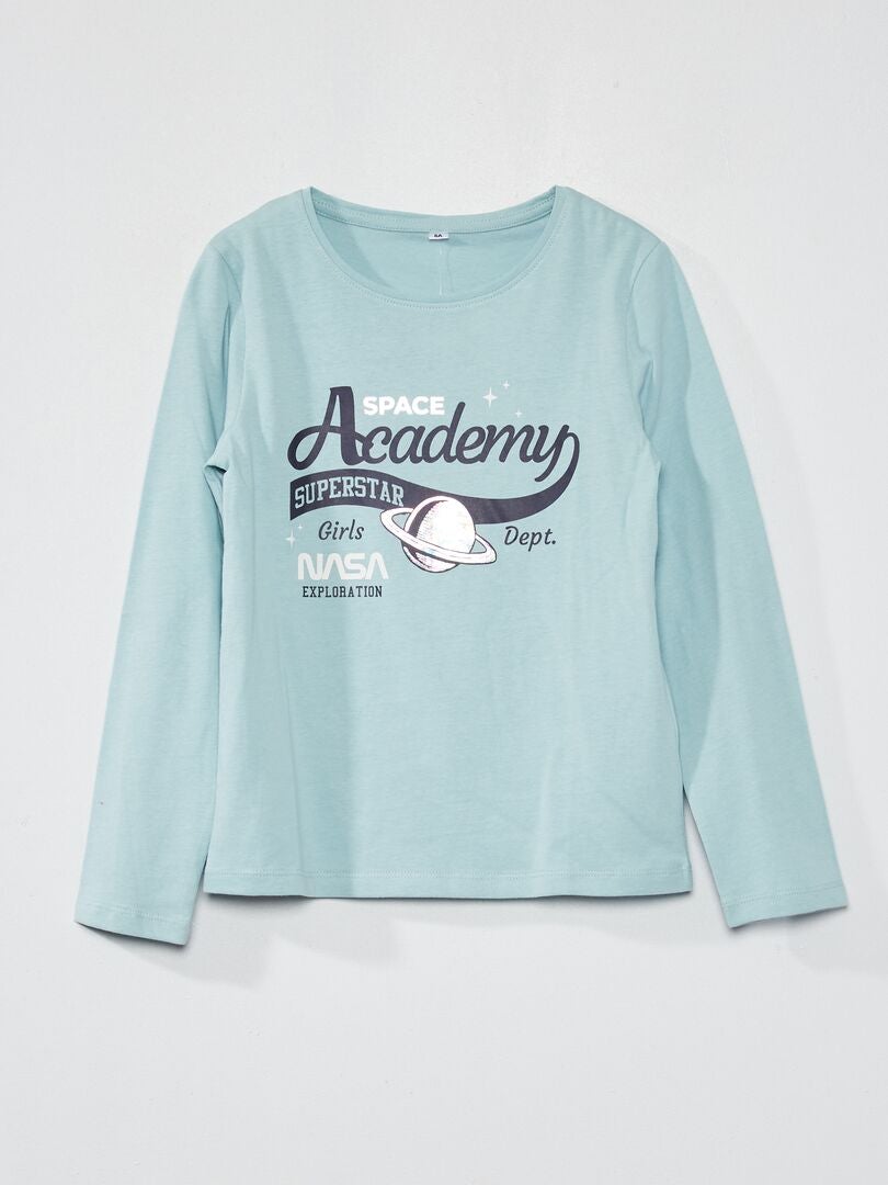 T-shirt 'space academy' Bleu - Kiabi