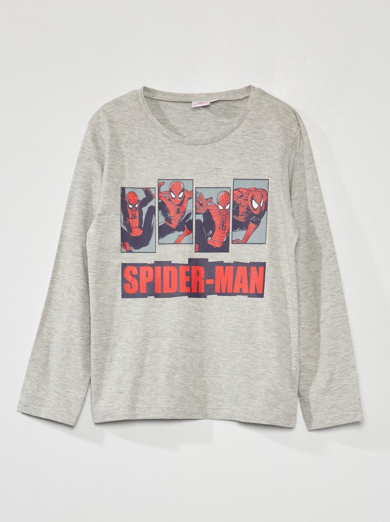 T-shirt 'Spider-Man' manches longues Gris - Kiabi