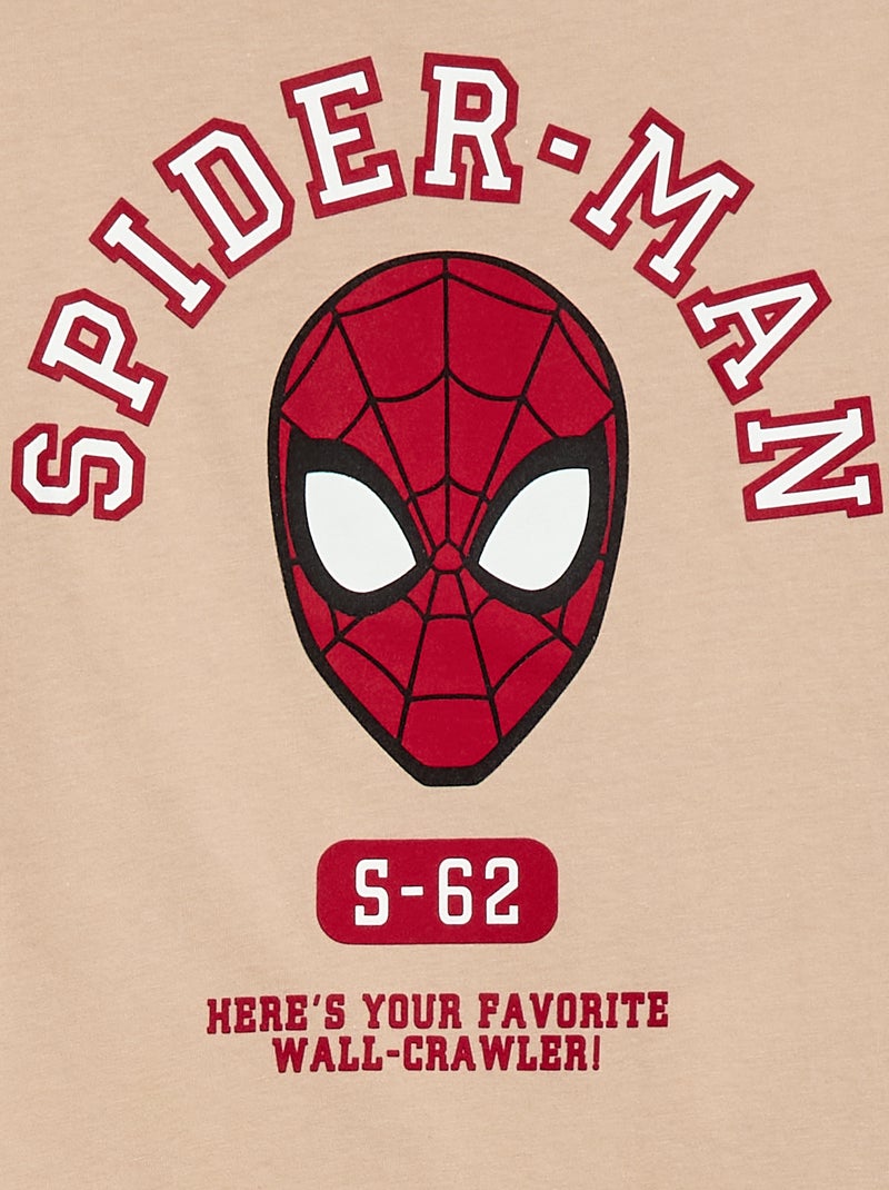 T-shirt 'Spider-Man' 'Marvel' manches longues Beige - Kiabi