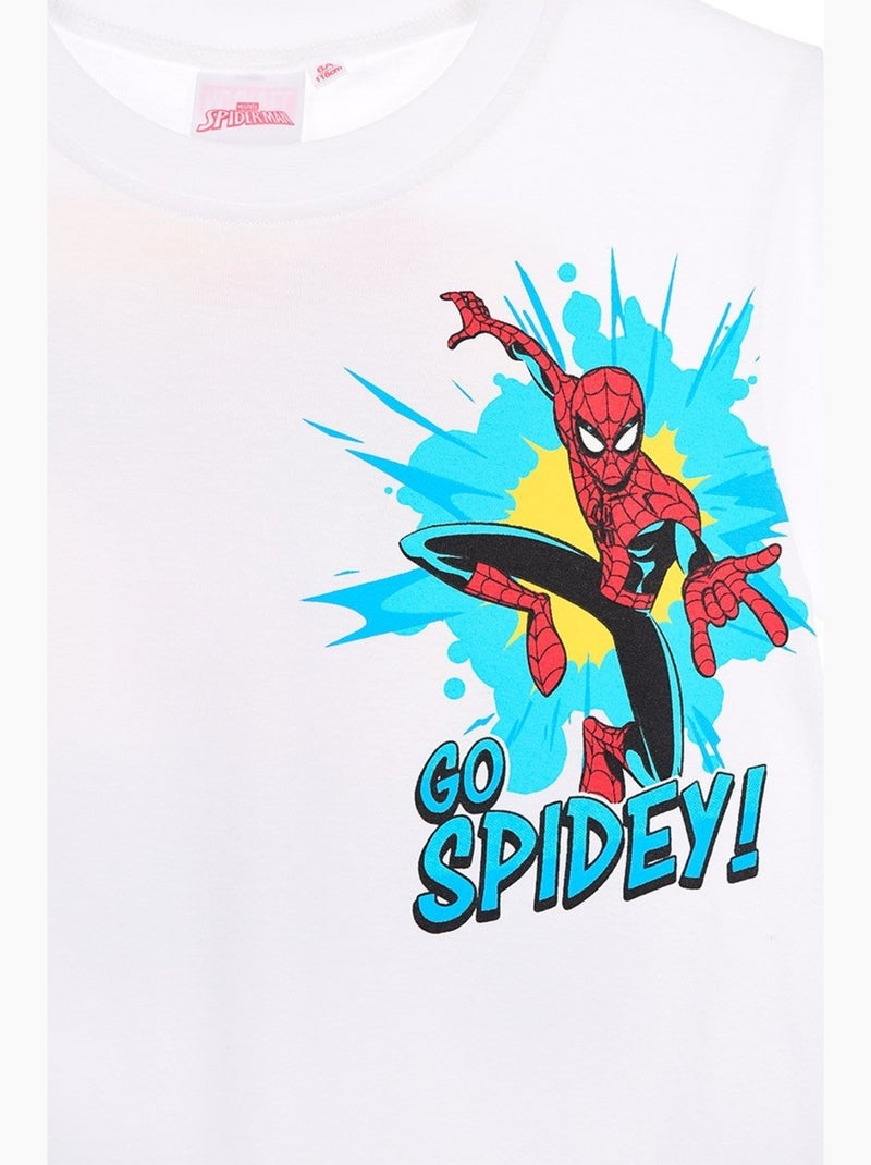 T-Shirt Spiderman| Licence Officielle Blanc - Kiabi