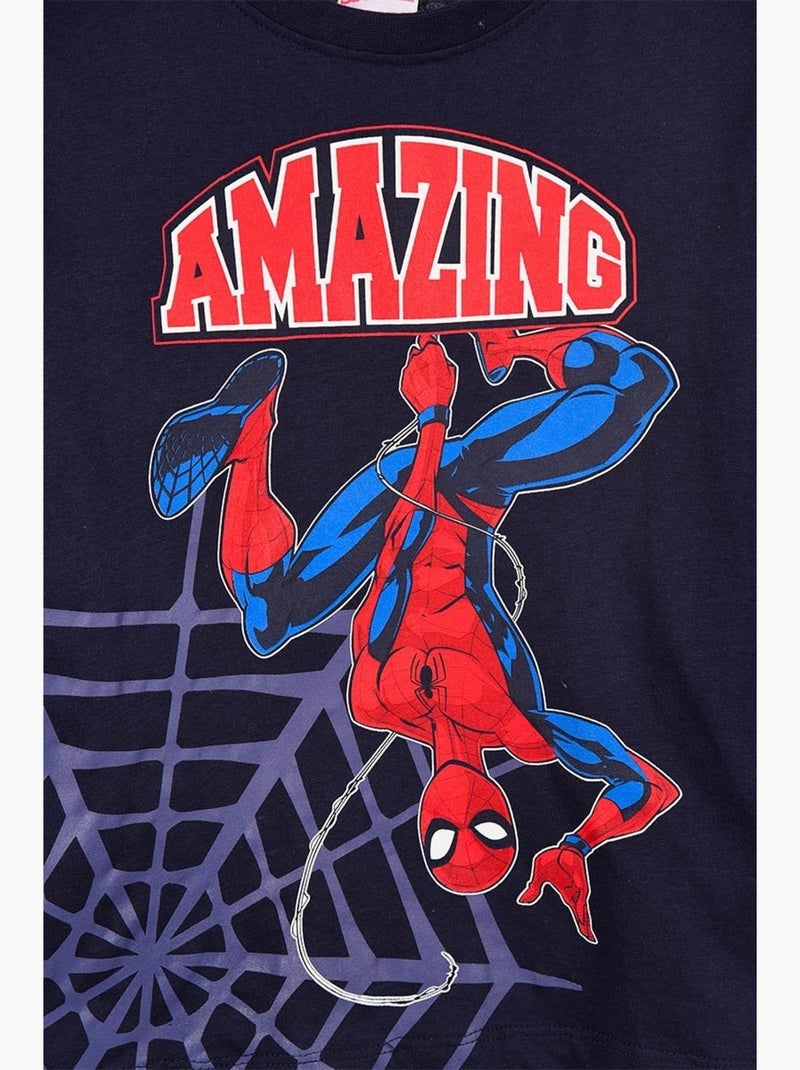 T-Shirt Spiderman| Licence Officielle Bleu marine - Kiabi