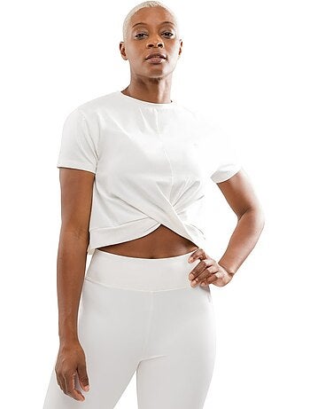 T-shirt sport à nœud torsadé femme fitness femme space