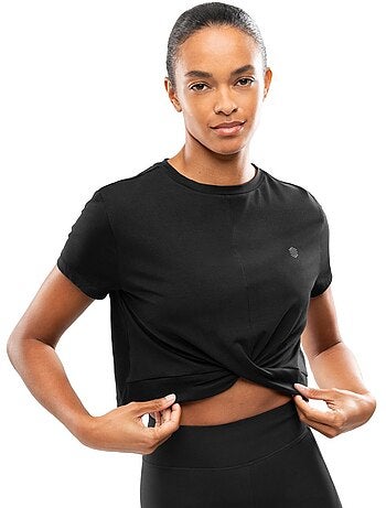 T-shirt sport à nœud torsadé femme fitness femme space