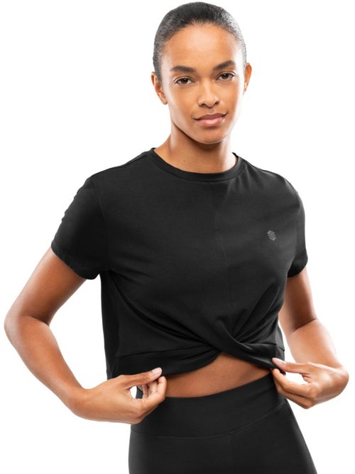 T-shirt sport à nœud torsadé femme fitness femme space - Kiabi T-shirt sport à nœud torsadé femme fitness femme space - Kiabi
