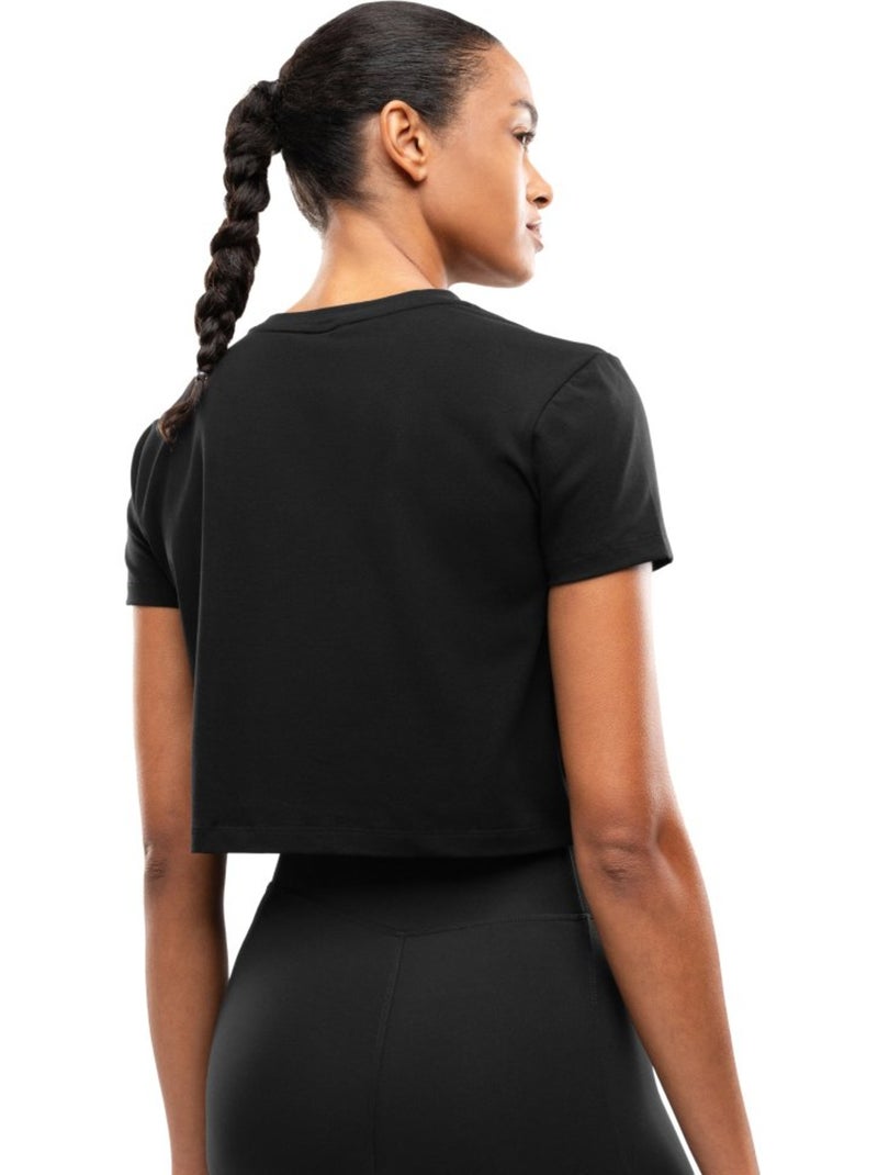T-shirt sport à nœud torsadé femme fitness femme space Noir - Kiabi