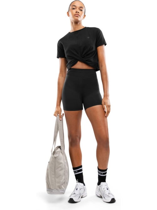 T-shirt sport à nœud torsadé femme fitness femme space - Kiabi T-shirt sport à nœud torsadé femme fitness femme space - Kiabi
