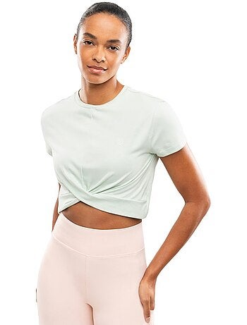 T-shirt sport à nœud torsadé femme fitness femme space