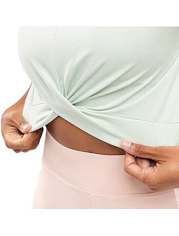 T-shirt sport à nœud torsadé femme fitness femme space
