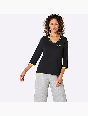 T-shirt sportif avec col rond et manches 3/4 en jersey fin - Taille standard - Witt