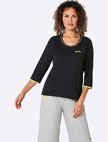 T-shirt sportif avec col rond et manches 3/4 en jersey fin - Taille standard - Witt