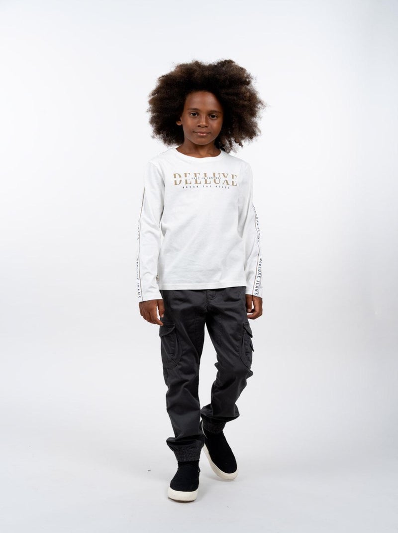 T-shirt sportswear à bandes manches longues 'Deeluxe' Noir - Kiabi