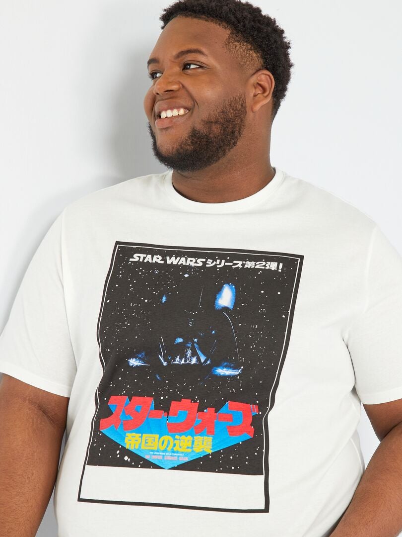 T-shirt 'Star Wars' version Japonaise Blanc - Kiabi