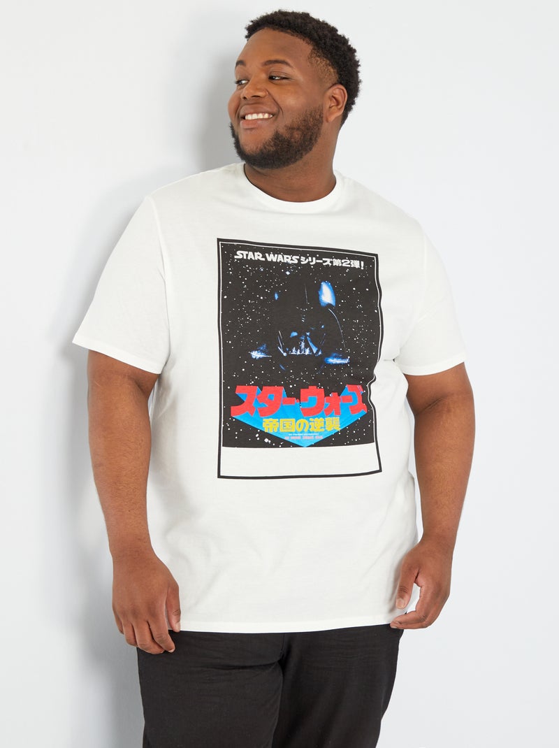 T-shirt 'Star Wars' version Japonaise Blanc - Kiabi