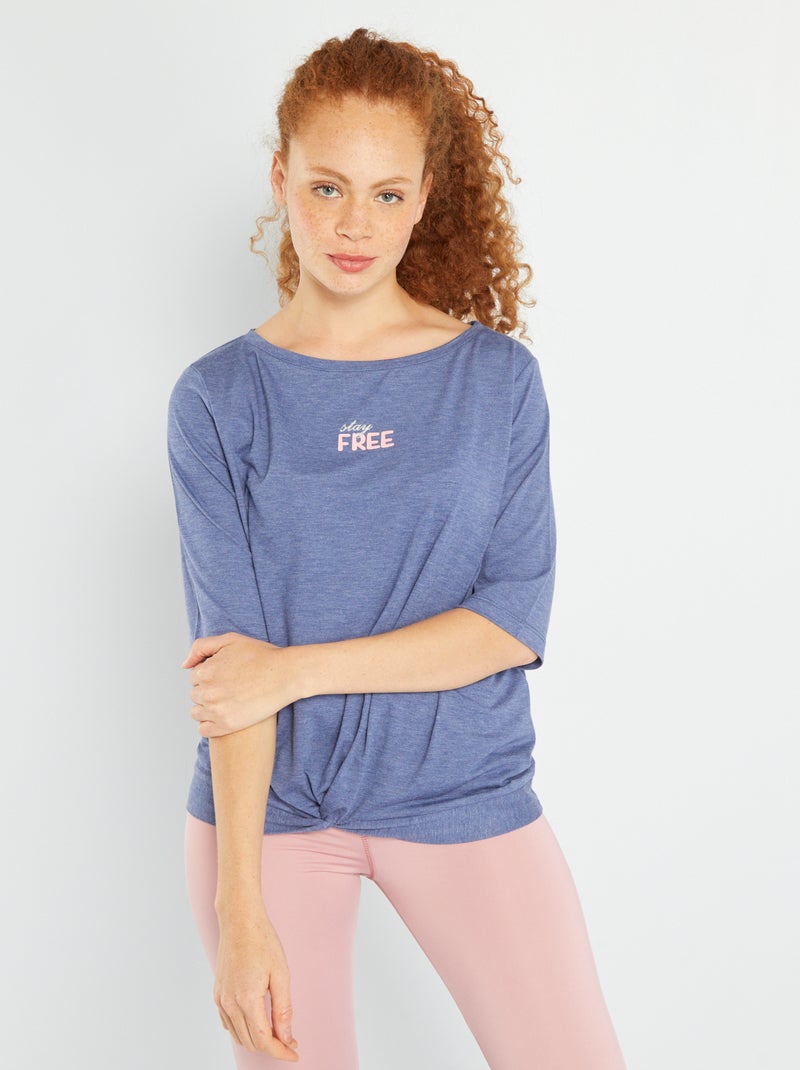 T-shirt 'stay free' bleu - Kiabi