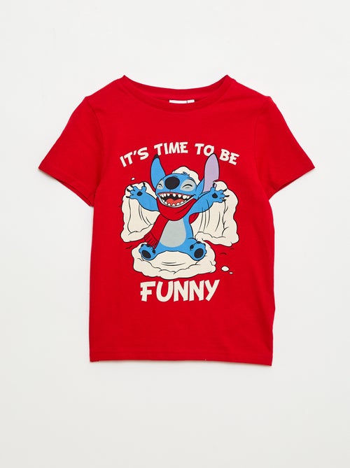 T-shirt 'Stitch' 'Disney' à manches courtes 'Noël' - Kiabi