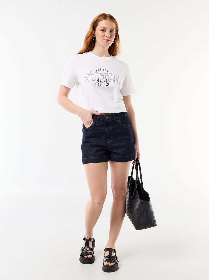 T-shirt 'Stitch' 'Disney' Blanc - Kiabi