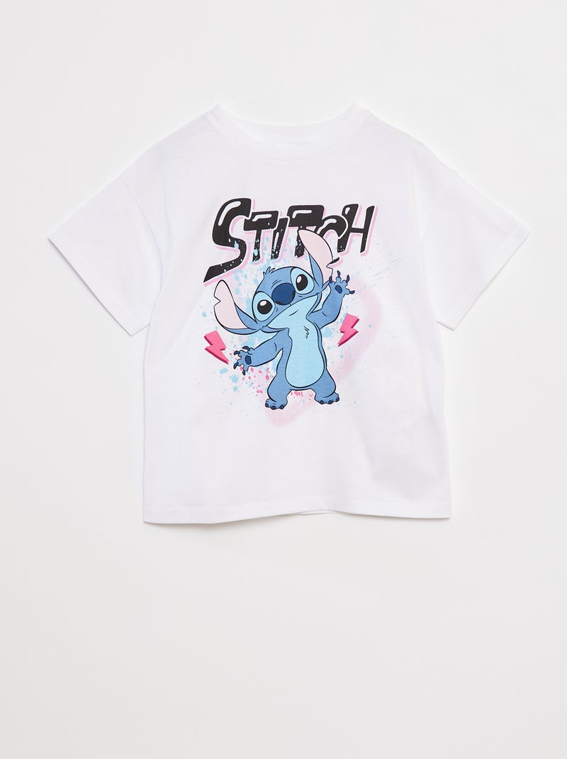 T-shirt 'Stitch' 'Disney' manches courtes Blanc - Kiabi