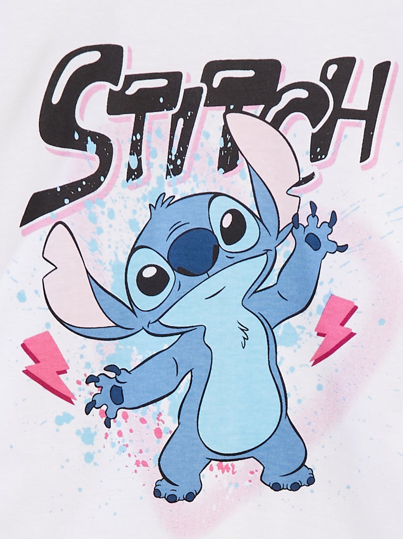 T-shirt 'Stitch' 'Disney' manches courtes Blanc - Kiabi