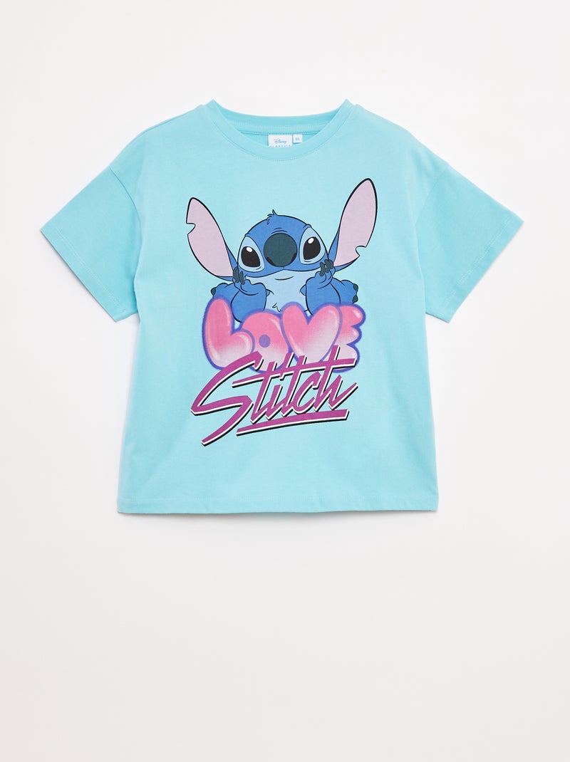T-shirt 'Stitch' 'Disney' manches courtes Bleu - Kiabi