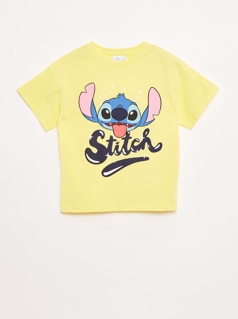 T-shirt 'Stitch' 'Disney' manches courtes Jaune - Kiabi