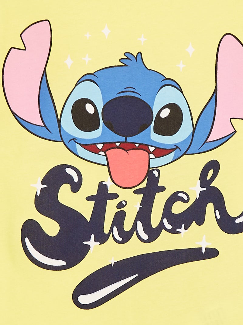 T-shirt 'Stitch' 'Disney' manches courtes Jaune - Kiabi