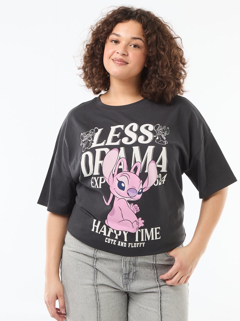 T-shirt 'Stitch' 'Disney' manches courtes Noir - Kiabi