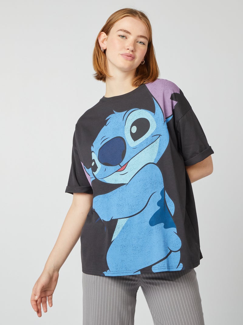 T-shirt 'Stitch' en jersey Gris foncé - Kiabi