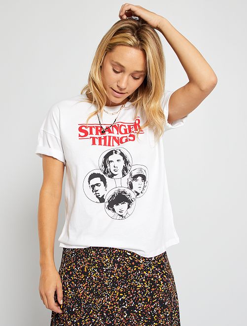T-shirt 'Stranger Things'                             blanc 
