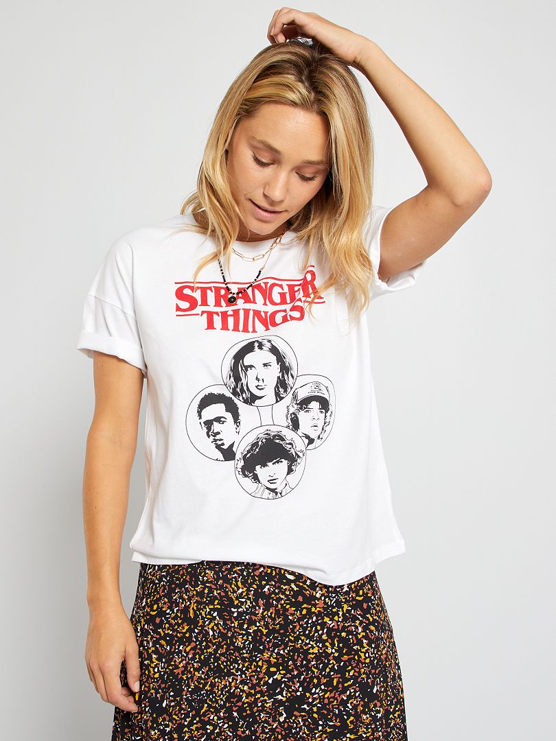 T-shirt 'Stranger Things' blanc - Kiabi