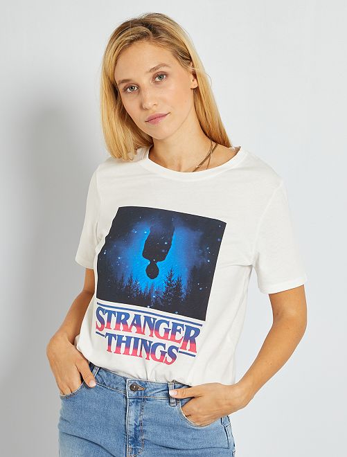 T-shirt 'Stranger Things'                             écru 
