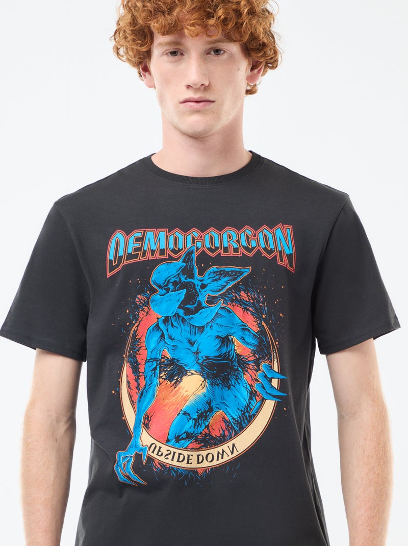 T-shirt 'Stranger things' en coton Noir - Kiabi