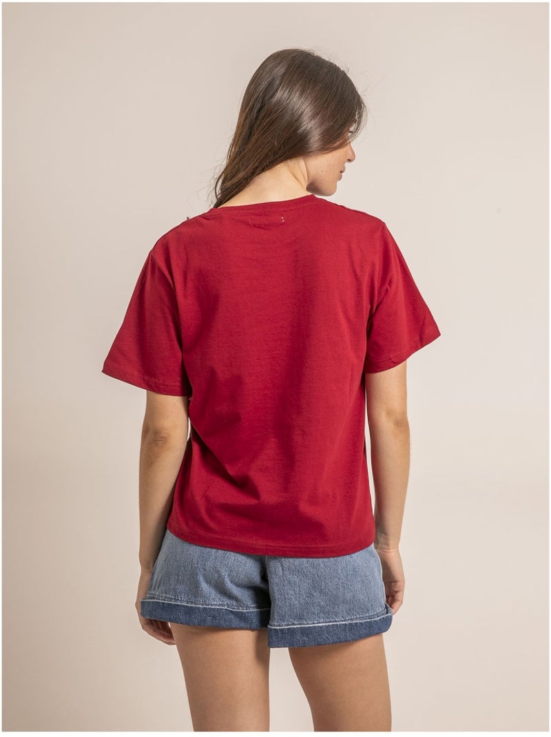 T shirt strass FERDI Bordeaux - Kiabi