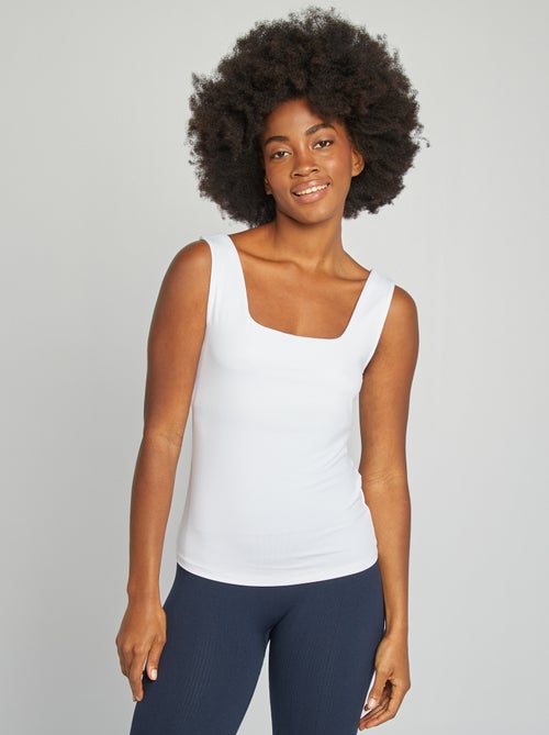 T-shirt stretch à col carré - Kiabi