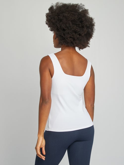 T-shirt stretch à col carré - Kiabi