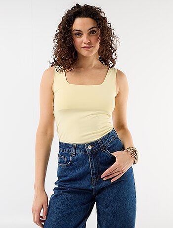 T-shirt stretch à col carré