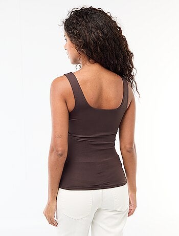 T-shirt stretch à col carré