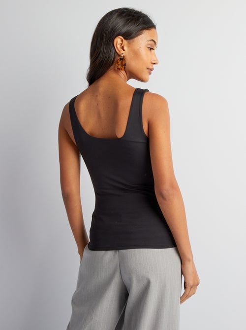 T-shirt stretch à col carré - Kiabi