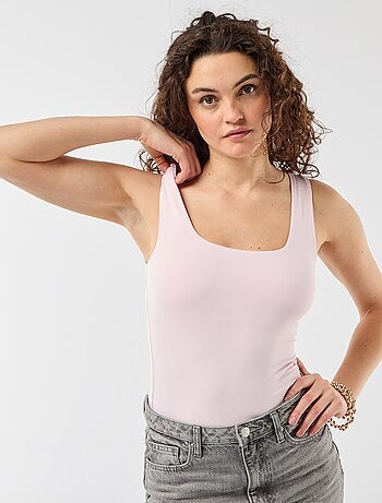 T-shirt stretch à col carré