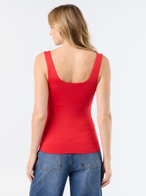 T-shirt stretch à col carré - Kiabi