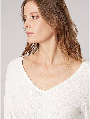 T-shirt stretch femme en pointelle 'deeluxe'