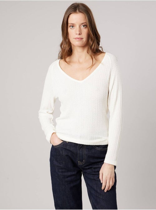 T-shirt stretch femme en pointelle 'deeluxe' - Kiabi